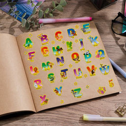 Детские развивающие наклейки «Английский алфавит», 24 × 37 см