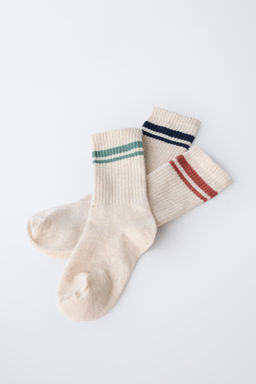3-PACK OF STRIPED LONG SOCKS