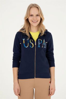 Женский темно-синий базовый свитшот - U.s. polo assn фото 3