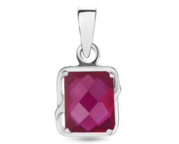 Подвеска, 1 рубин корунд октагон 7х9 мм 2.77ct, Заира