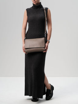 Сумка кожаная на плечо Deboro 30181 тауп