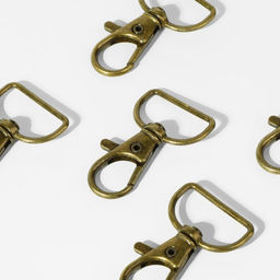 Цена за 2 шт. Карабин металлический, 39 24 мм / 20 1,5 мм, 6 шт, цвет бронзовый