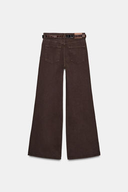 JEANS Z1975 WIDE LEG CINTUR?N / Marr?n - Zara фото 7