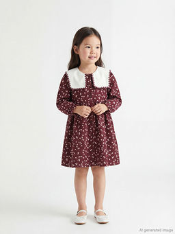 Bebe Yaka ?i?ekli K?z ?ocuk Elbise