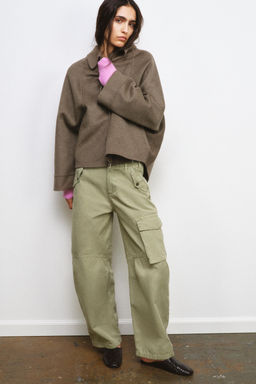 WOOL BLEND JACKET WITH ZIP ZW COLLECTION
