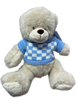 Мишка в свитере в клетку, 25см (Белоруссия)