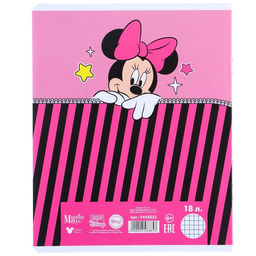 Цена за 10 шт. Тетрадь 12 листов, 5 видов МИКС, мелованная бумага, клетка, Минни Маус