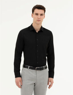 Siyah Slim Fit Uzun Kollu G_mlek