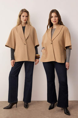 Bej Vucut Secmeyen Mono Kapama Oversize Midi Kase Kaban TWOAW26KB00064