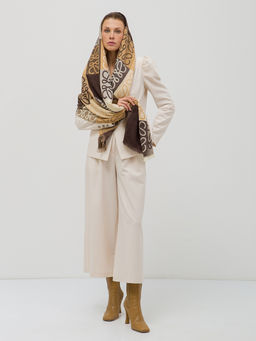 В составе шерсть и кашемир! теплый двусторонний палантин - Tantino фото 3