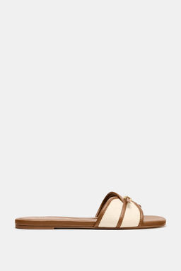 FLAT CANVAS SANDALS WITH BUCKLE - Zara фото 2