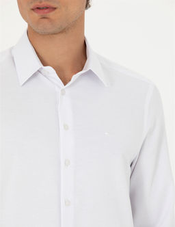 Beyaz Slim Fit Uzun Kollu G_mlek - Pierre cardin фото 7