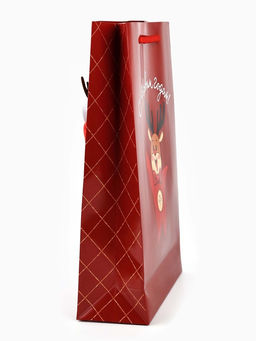 Пакет подарочный С Новым годом, с ёлочной игрушкой и шильдиком, Дед Мороз, 25.5?30?9 см