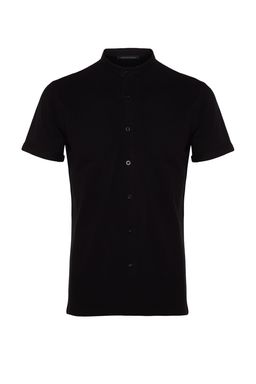 TRENDYOL MAN Siyah Slim Fit Hakim Yaka K?sa Kollu Orme Pike Yazl?k Gomlek TMNSS22GO0025 - Trendyolmilla фото 8