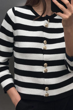 STRIPED KNIT CARDIGAN - Zara фото 5