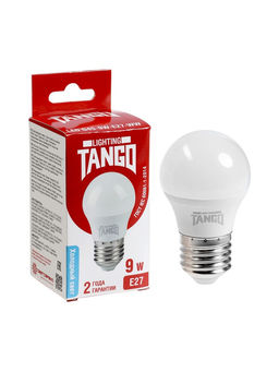 Цена за 2 шт. Лампа светодиодная TANGO, G45, 9 Вт, E27, 855 Лм, 6500K, IP20,  свечение холодное белое, матовое сте