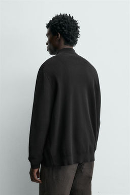 CHAQUETA PUNTO CREMALLERA / Negro