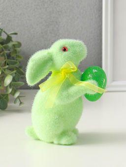 Фигурка пасхальная Мятный заяц с пасхальным яйцом, 6?11?15.5 см