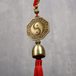 Цена за 2 шт. Колокольчик металл Монета Инь-ян 1 колокол d=2,5 см 35х5,3х2,7 см - Simaland фото 4