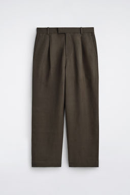 PANTAL?N RELAXED FIT WIDE LEG EN MEZCLA DE LINO