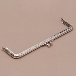 Фермуар пришивной Прямоугольник, 20 см, цвет серебряный