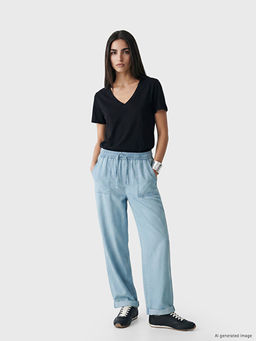 Beli Lastikli Carrot Fit Kad?n Jean Pantolon