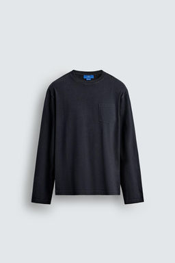 CAMISETA MANGA LARGA BOLSILLO AARON LEVINE X ZARA / Marino фото 7