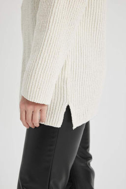 Пуловер-туника стандартного кроя - Defacto фото 9
