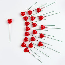 Цена за 2 шт.Набор топперов на проволоке Сердце, набор 20 шт., размер 1 шт.  2.5?1.6?8.5 см