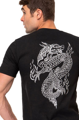 Хлопковая футболка с принтом дракон Happy Fox