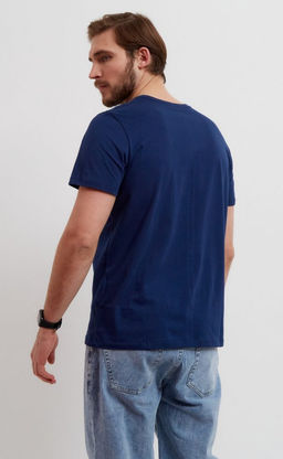 Футболка мужская с принтом F211-06-718 тёмно-синяя - Fine joyce фото 4