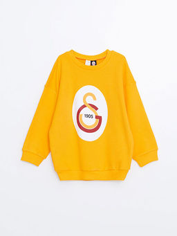 Bisiklet Yaka Uzun Kollu Galatasaray Bask?l? Erkek ?ocuk Sweatshirt