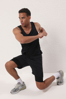 TRENDYOL MAN Siyah Running H?zl? Kuruma Micropoly Antrenman Fitness Taytl? Outdoor Sort TMNSS25SR00060 - Trendyolmilla фото 2