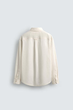 CAMISA JACQUARD RAYAS / Blanco roto - Zara фото 8