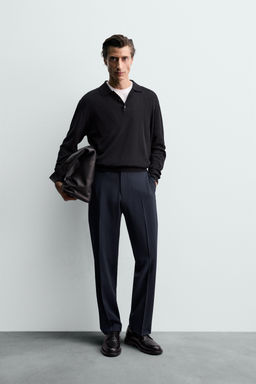 100% WOOL SUIT TROUSERS