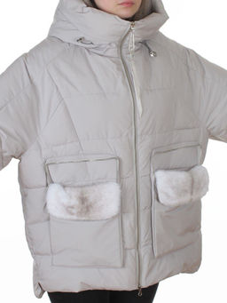 YR-869 LT. GRAY Куртка зимняя женская (150 гр. холлофайбер)