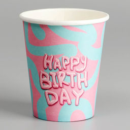 Цена за 10 шт. Стакан бумажный Happy Birthday Сердечки, 250 мл
