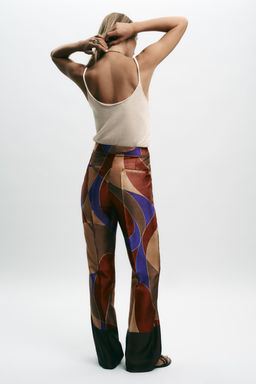 PRINTED SATIN TROUSERS - Zara фото 7