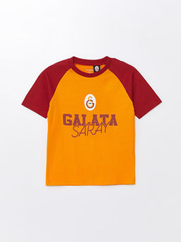 Bisiklet Yaka Galatasaray Bask?l? Erkek Bebek Ti??rt Ve ?ort 2li Tak?m - Waikiki фото 2