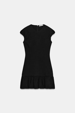 VESTIDO MINI BAJO VOLANTE / Negro - Zara фото 5