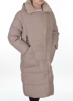 8806 BEIGE Пальто зимнее женское (200 гр. холлофайбер)