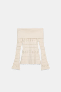 OPENWORK OFF-THE-SHOULDER JUMPER - Zara фото 5