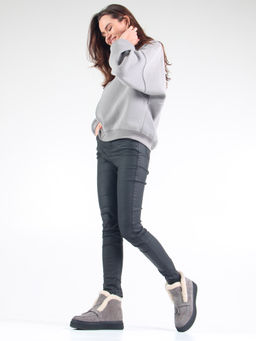 Ботинки 307.от11bl. серый замок замша/Мех