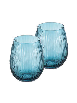 52626 GIPFEL Набор стаканов VISCONTI 390 мл (2шт.). Материал: стекло. Цвет: сине-зеленый.