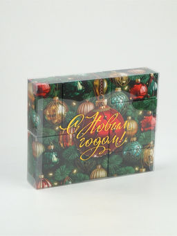 Подарочный набор новогодний «С новым годом»: чай весовой чёрный/зелёный, чай в пакетиках, печенье, кофе, арахис, драже