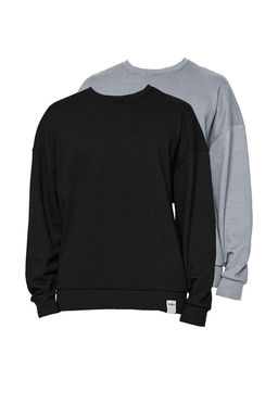 TRENDYOL MAN Siyah-Gri Melanj 2li Paket Oversize/Genis Kesim Ici Polar/S?cak Tutan Sweatshirt TMNAW24SW00001 - Trendyolmilla фото 4