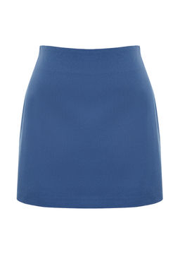 Indigo Yuksek Bel A-Line Mini Boy Dokuma Etek TWOSS22ET0136