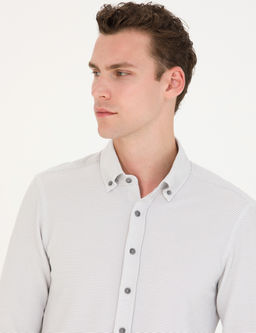 A__k Gri Slim Fit Uzun Kollu G_mlek