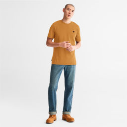 Футболка Timberland T-Shirt Dunstan River Jersey Crew Neck Slim оранжевая  фото 4