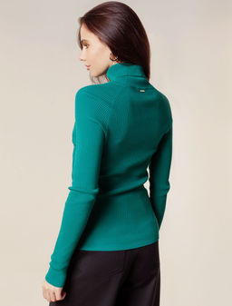 VILATTE / Свитер тонкой вязки в рубчик из вискозы  фото 3